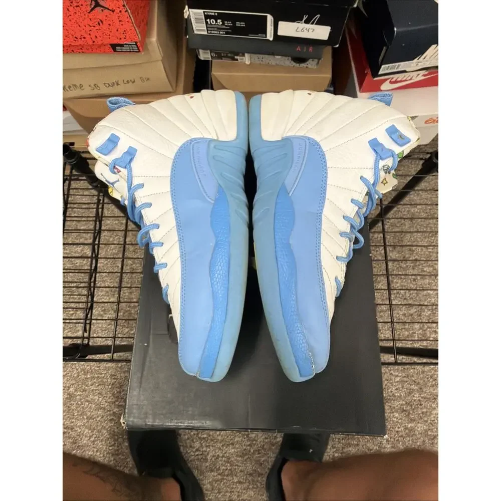 Jordan Air Jordan 12 Retro GS White/Blue/Yellow High Top 7Y DQ4365-114 BB
